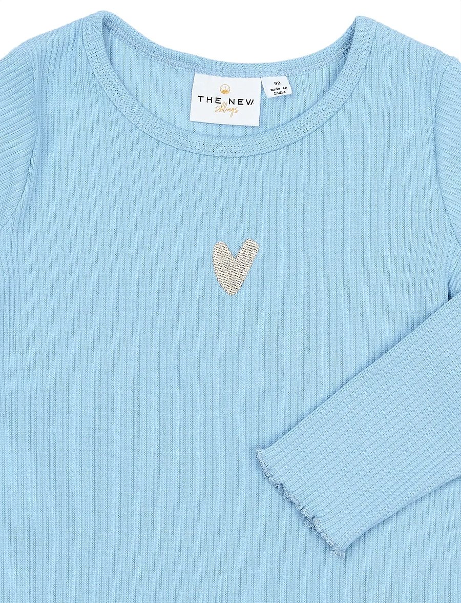 THE NEW SIBLINGS - TNSTRianna L_S Rib Tee - langærmede t-shirts - forever blue - 3