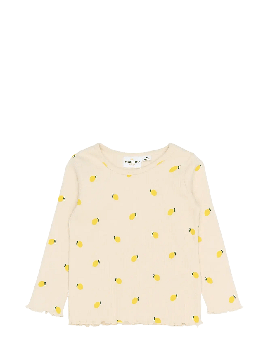 THE NEW SIBLINGS - TNSTSmilla L_S Rib Tee - langærmede t-shirts - gardenia aop - 1
