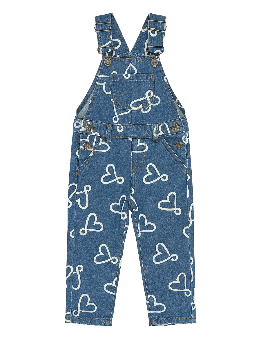 THE NEW SIBLINGS - TNSTShea Denim Dungarees - traksipüksid - medium blue denim aop - 1
