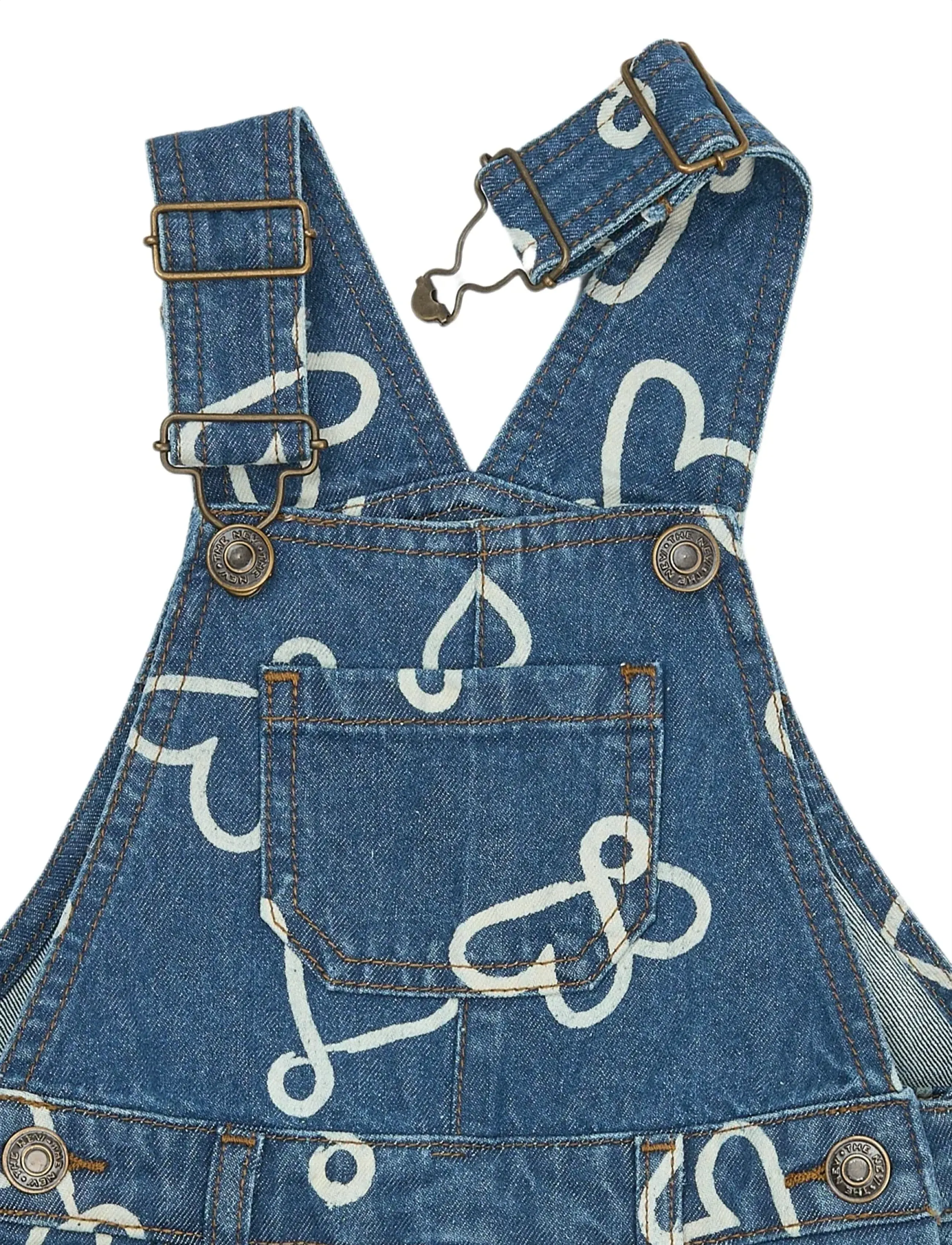 THE NEW SIBLINGS - TNSTShea Denim Dungarees - traksipüksid - medium blue denim aop - 4