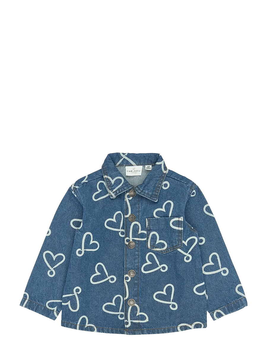 THE NEW SIBLINGS - TNSTShea OS Denim Overshirt - denimjakker - medium blue denim aop - 1