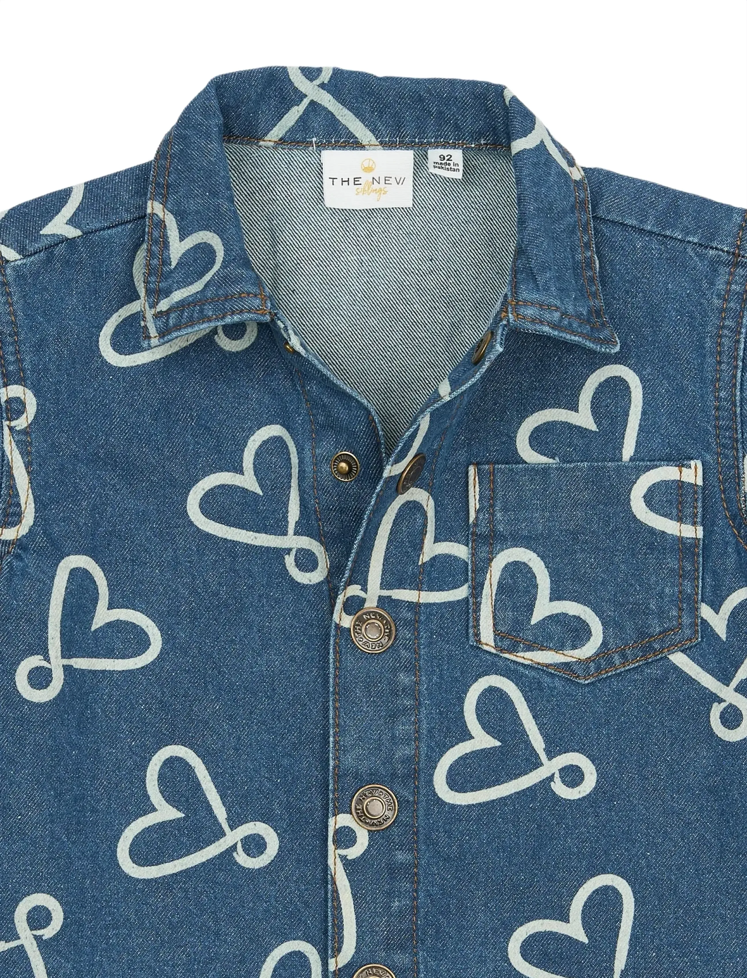 THE NEW SIBLINGS - TNSTShea OS Denim Overshirt - denimjakker - medium blue denim aop - 4
