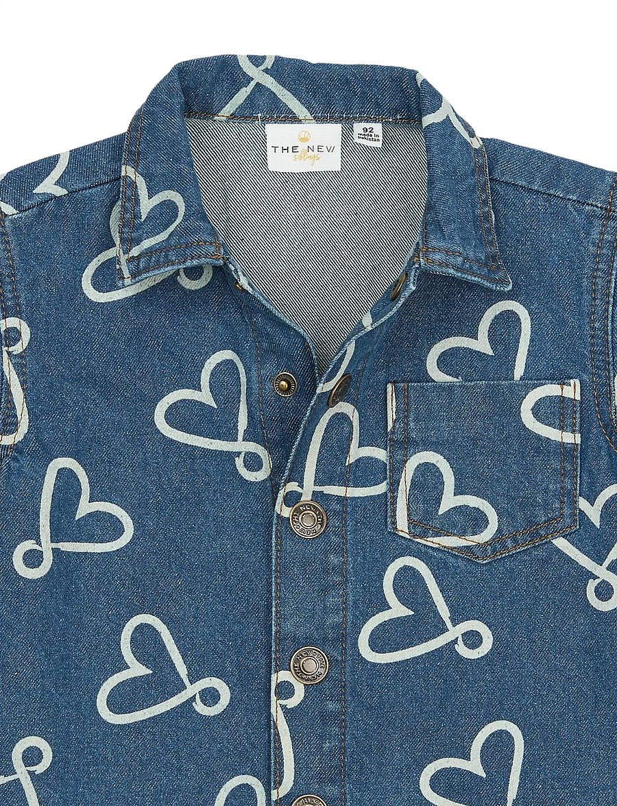 THE NEW SIBLINGS - TNSTShea OS Denim Overshirt - denimjakker - medium blue denim aop - 4
