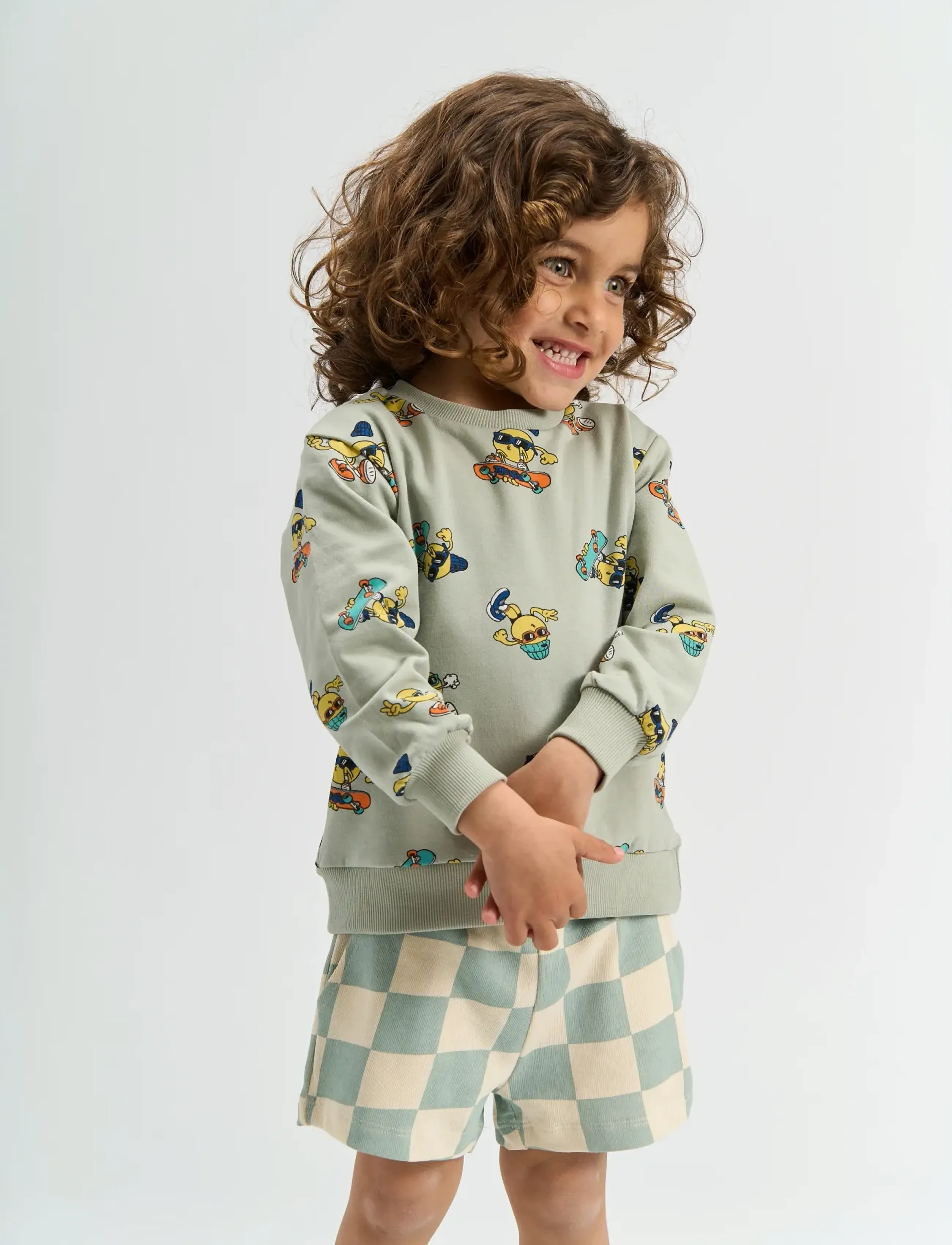THE NEW SIBLINGS - TNSTSantiago Sweatshirt - dressipluusid - aqua gray aop - 3