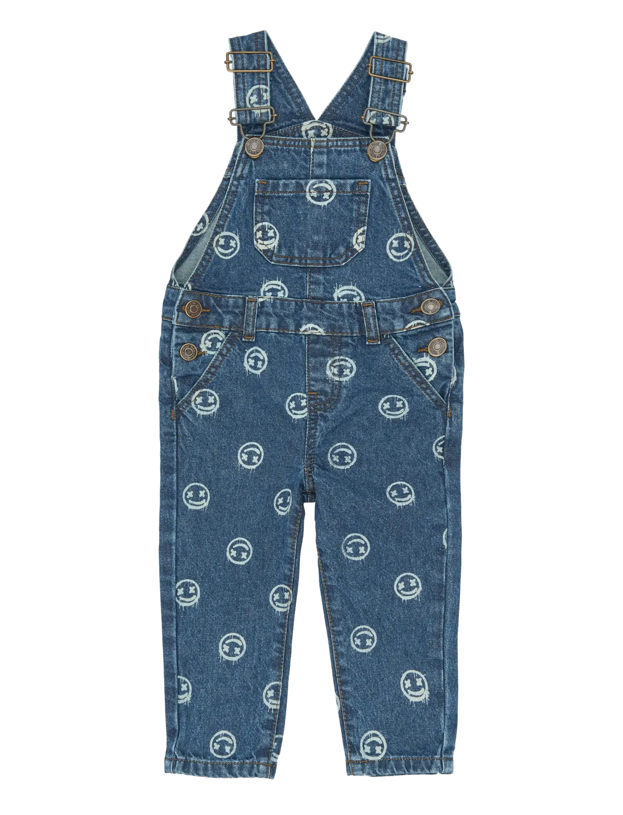 THE NEW SIBLINGS - TNSTSpero Denim Dungarees - medium blue denim aop - 0