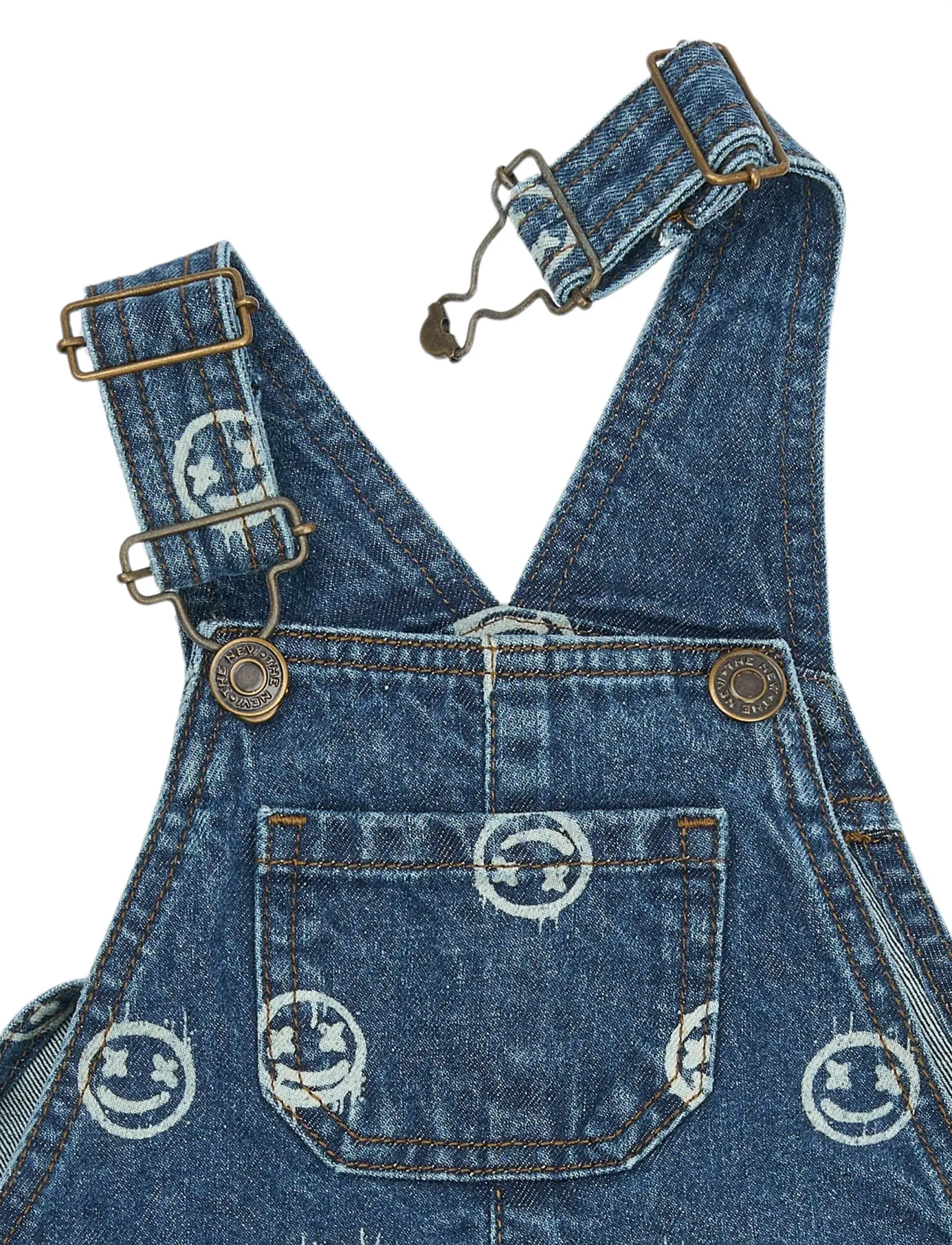 THE NEW SIBLINGS - TNSTSpero Denim Dungarees - medium blue denim aop - 2
