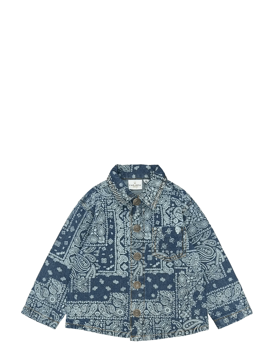 THE NEW SIBLINGS - TNSTStory OS Denim Overshirt - denimjakker - medium blue denim aop - 1