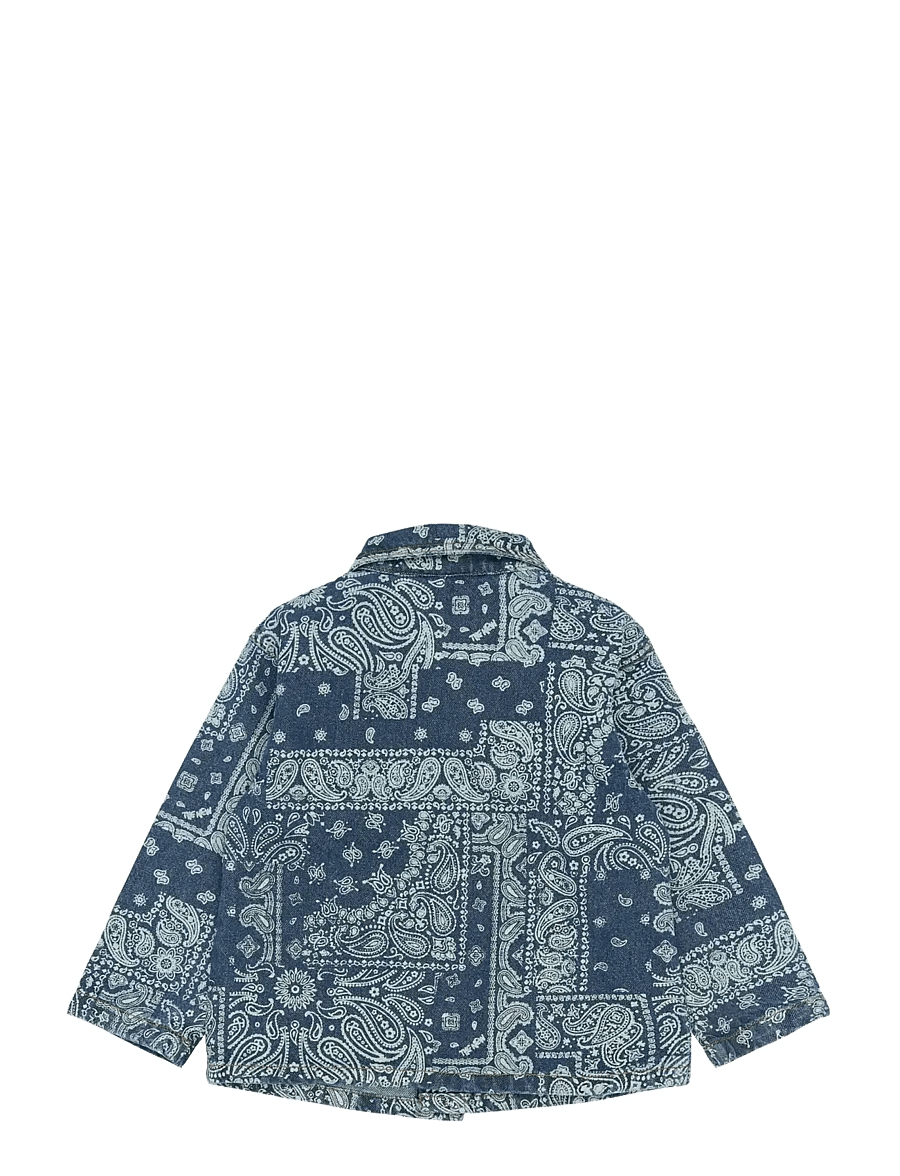 THE NEW SIBLINGS - TNSTStory OS Denim Overshirt - denimjakker - medium blue denim aop - 2