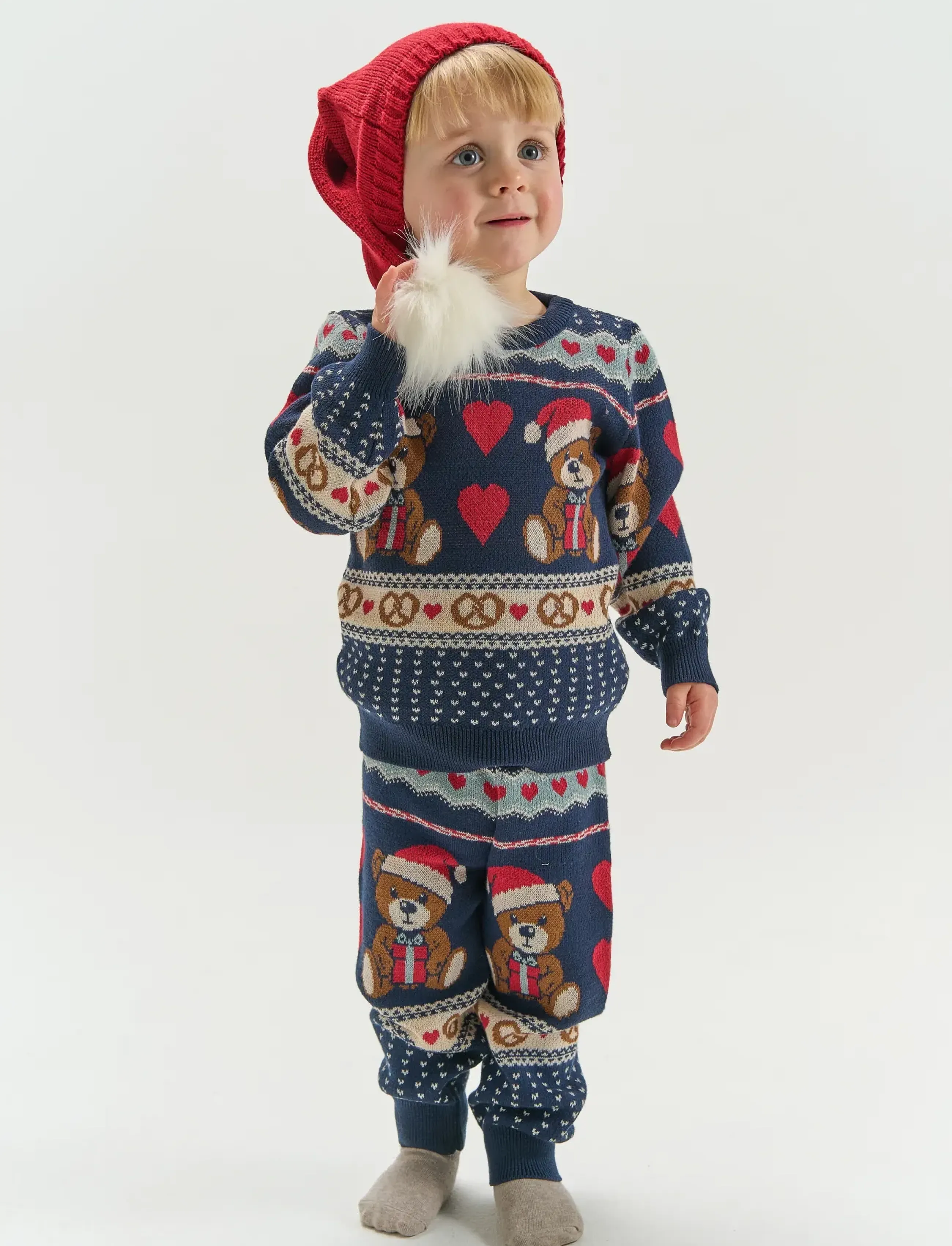 THE NEW SIBLINGS TNSTHoliday Jacquard Pants - Hosen - MULTI COLOUR / navy