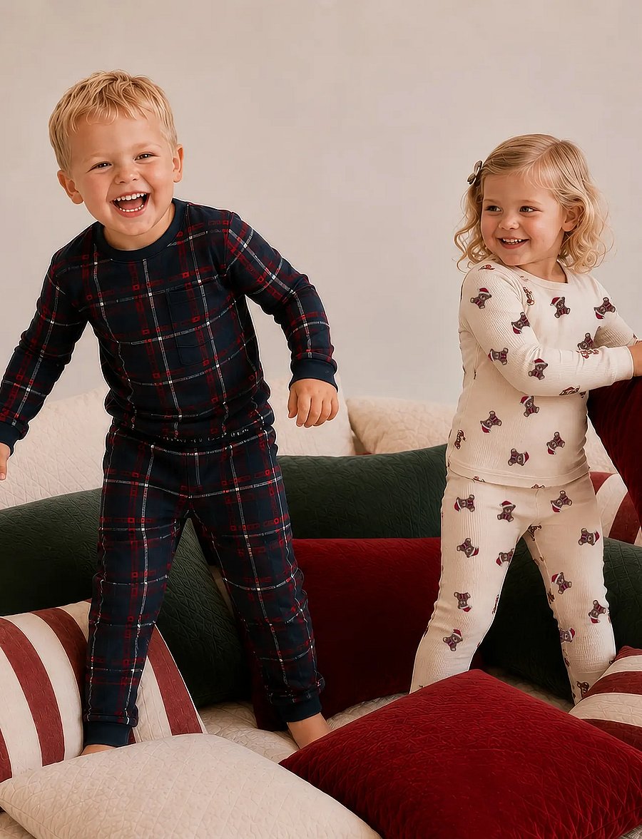 THE NEW SIBLINGS - TNSTHoliday Tartan Night Set - komplektid - navy blazer check - 0