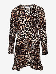 The New - PALEO L_S DRESS - sukienki eleganckie - brown leo - 0