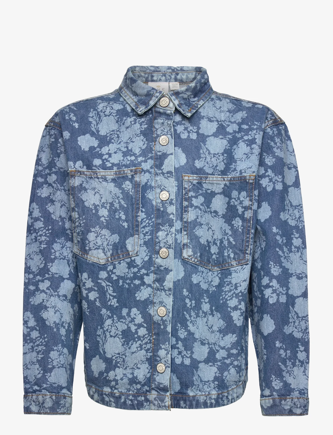 The New - TNFLORANA DENIM SHIRT - långärmade skjortor - blue denim - 0