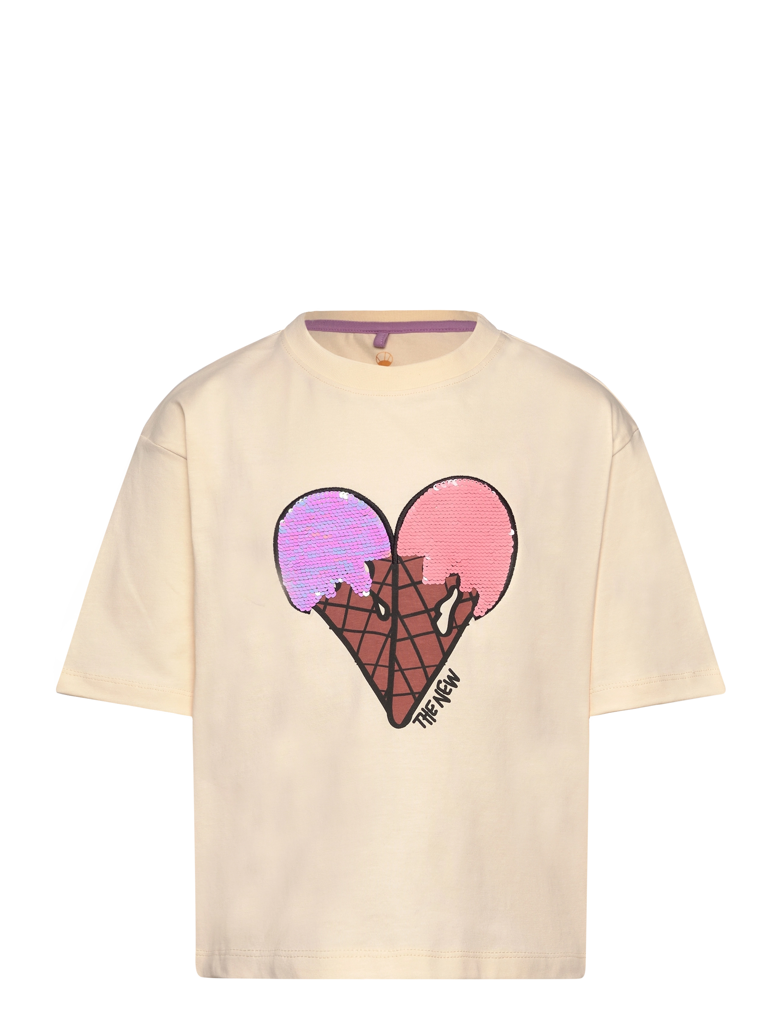 The New Tnjemma Os S_S Tee, 158/164, Beige, T-Shirts > Kortærmede, Børn