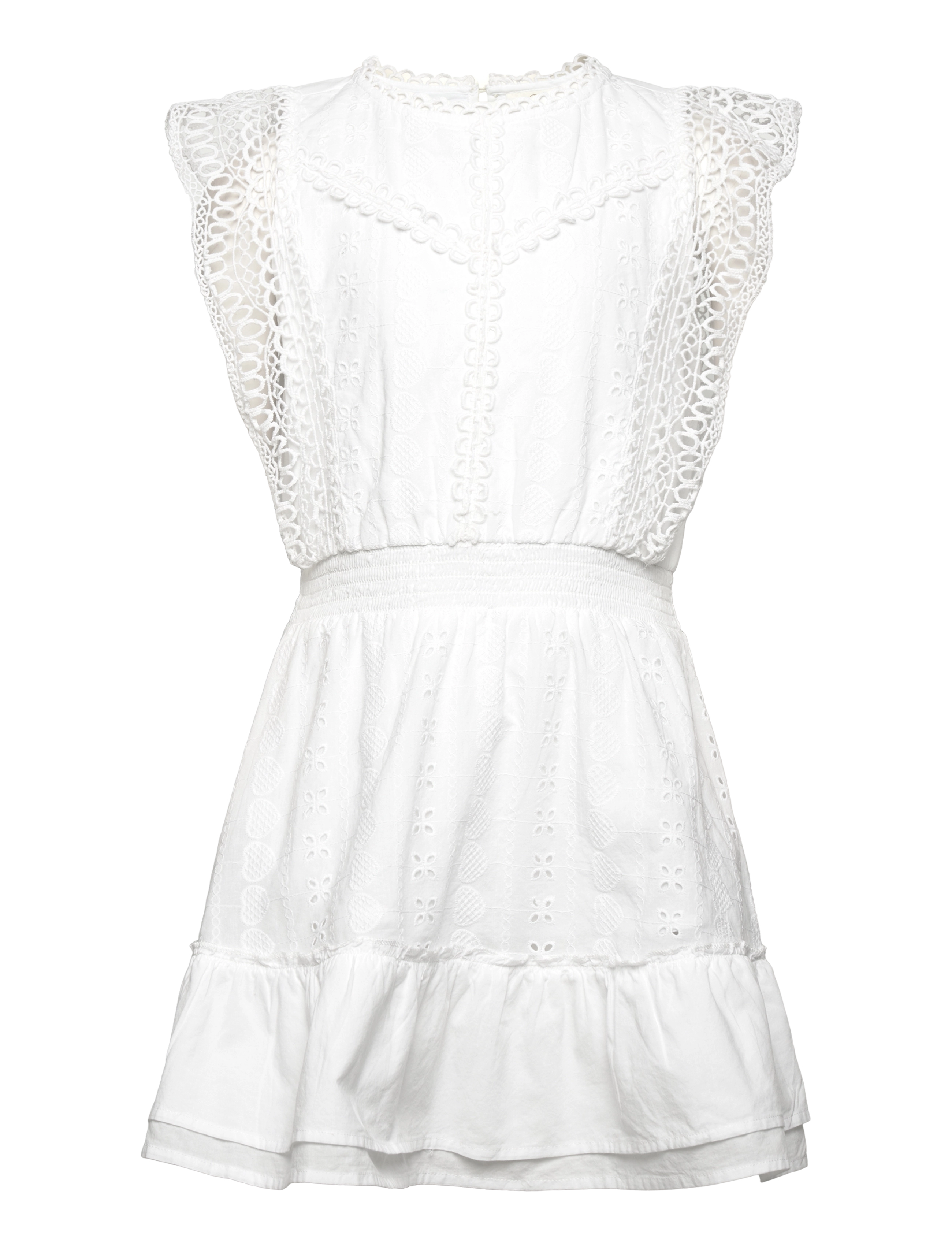 The New Takala Embroidery Dress, 122-128, White, Fritidskjoler > Fritidskjoler Uden Ærmer, Børn