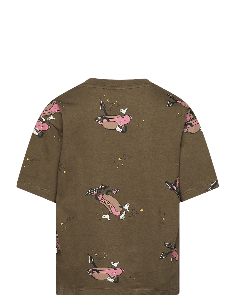 The New - TNLex OS S_S Tee - kortärmade t-shirts - ivy green hot dog aop - 1