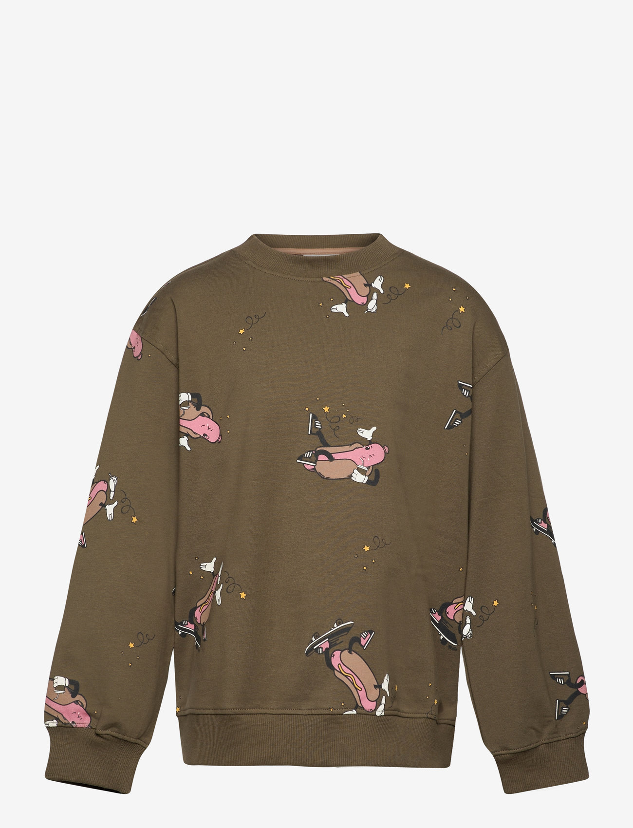 The New - TNLexington OS Sweatshirt - höstkläder - ivy green hot dog aop - 0