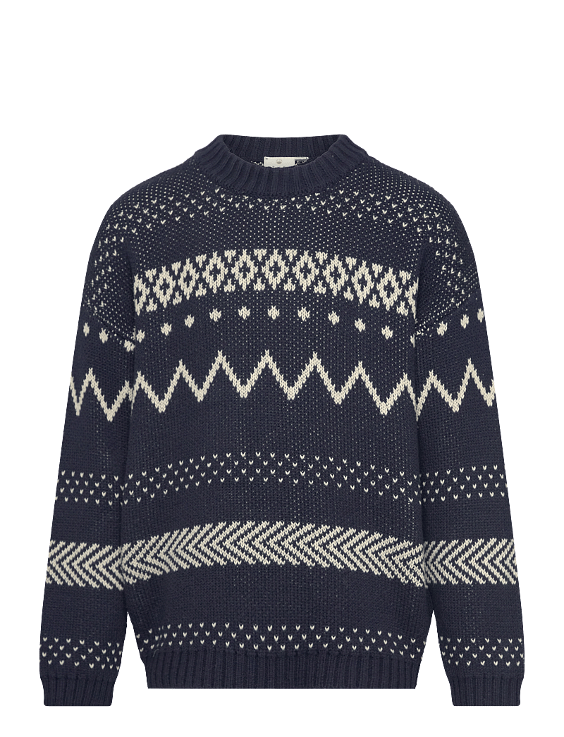 The New - TNLinus Jacquard Pullover - stickade tröjor - navy blazer - 0