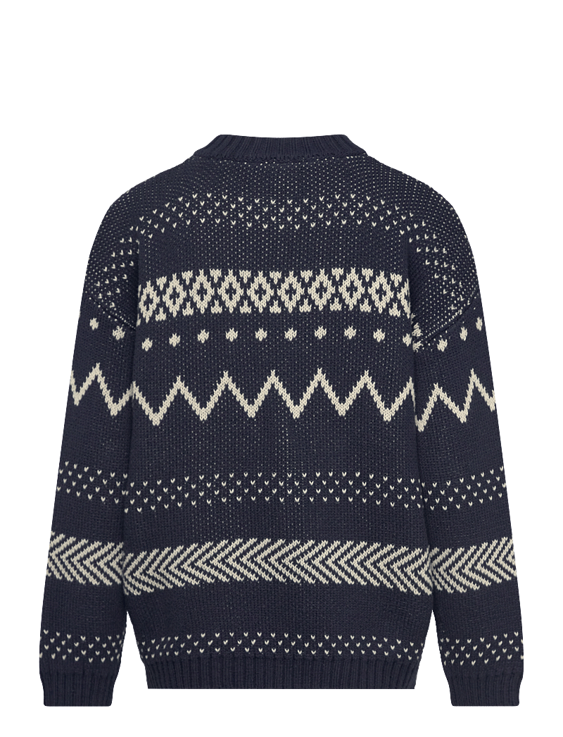 The New - TNLinus Jacquard Pullover - stickade tröjor - navy blazer - 1