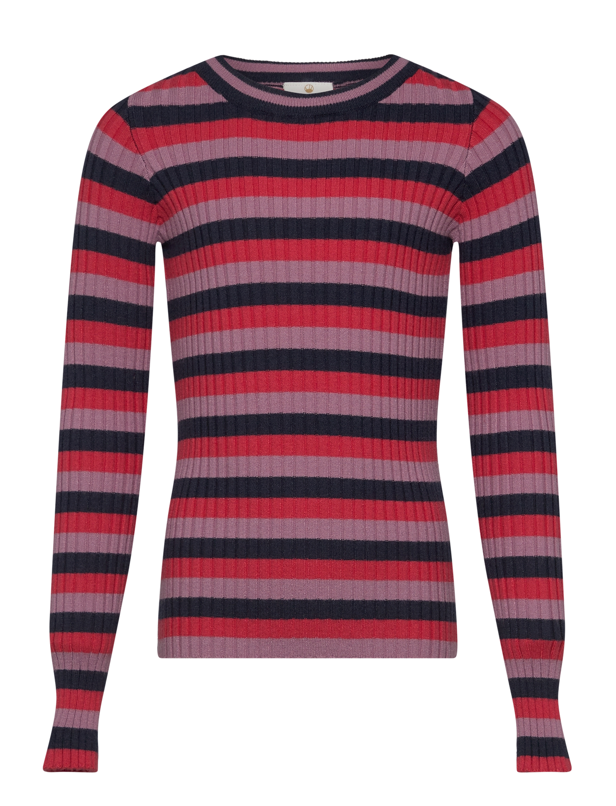 The New TNLia L_S Knit Pullover - Strik - MULTI STRIPE / red