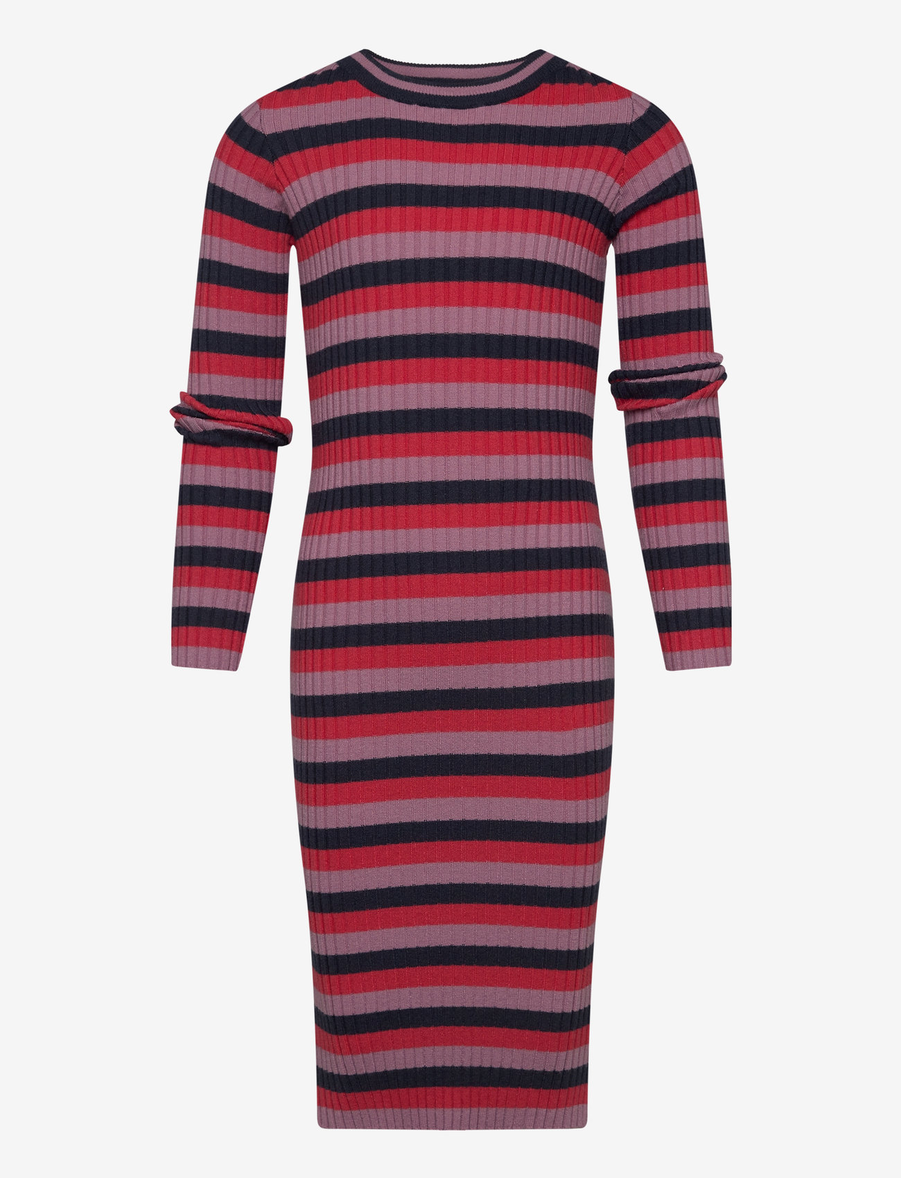 The New - TNLia L_S Knit Dress - langærmede hverdagskjoler - multi stripe - 1