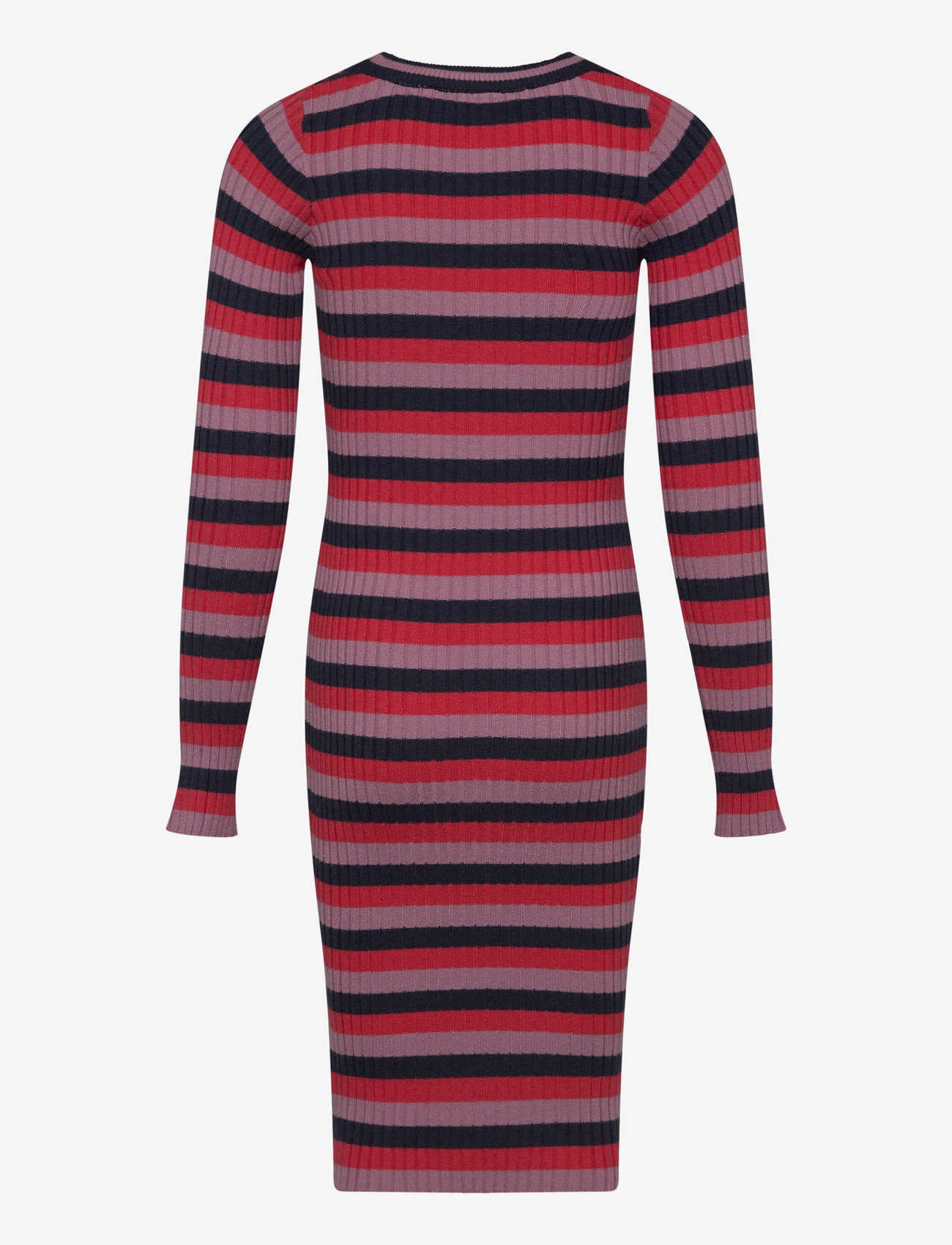 The New - TNLia L_S Knit Dress - langærmede hverdagskjoler - multi stripe - 2