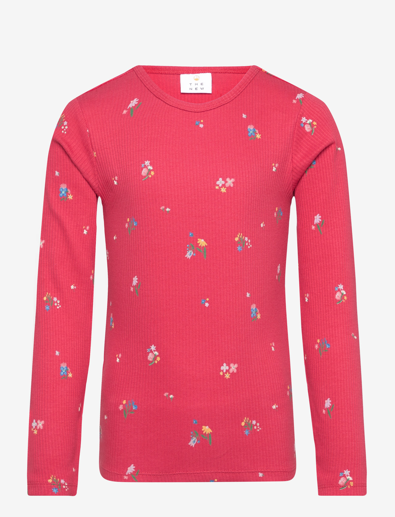 The New - TNLiv L_S Rib Tee - langærmede t-shirts - chrysanthemum flower aop - 0