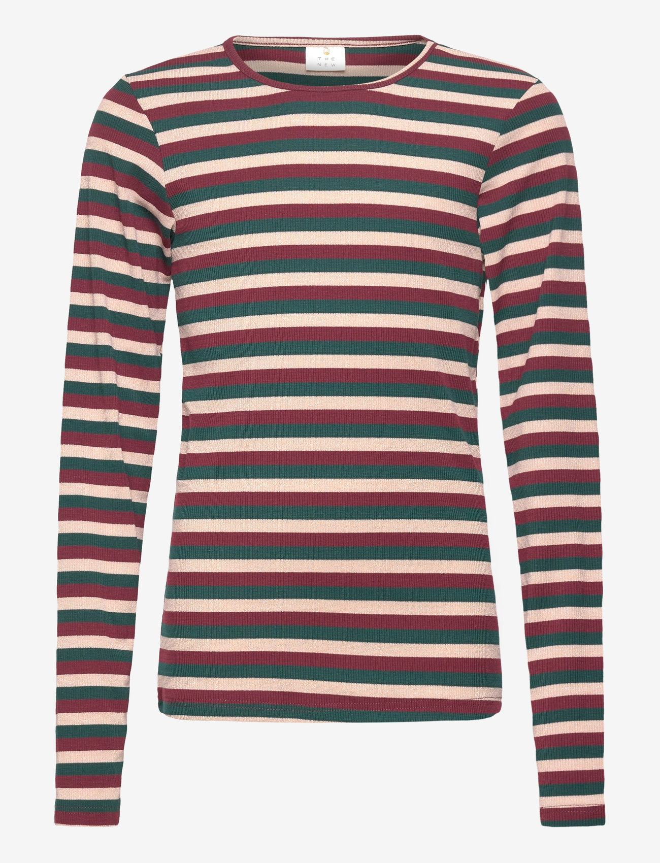 The New - TNMadeline L_S Rib Tee - langærmede t-shirts - multi stripe - 0