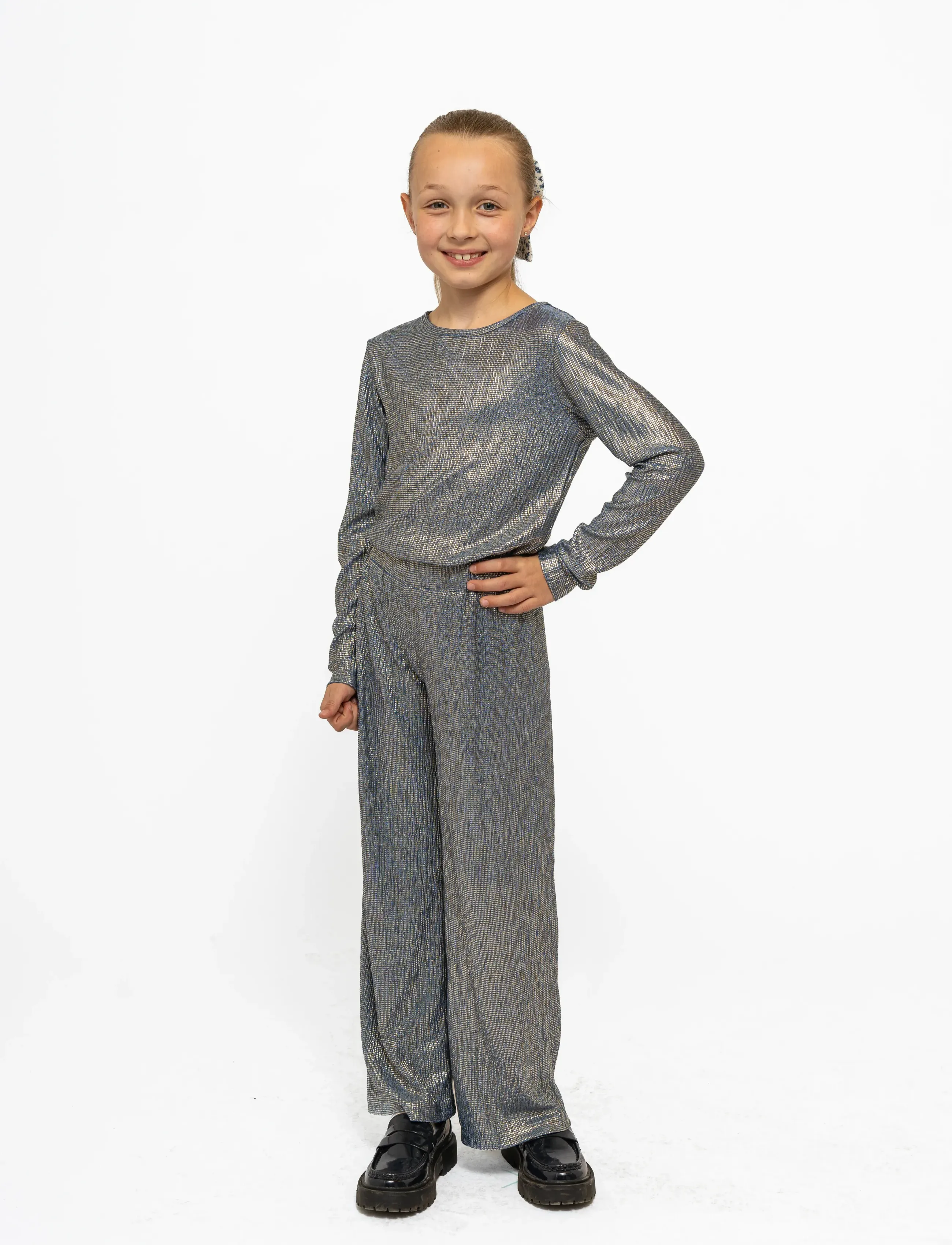 The New Tnleah L_S Tee, 146/152, T-shirts, Silber - Long-sleeved Kinder
