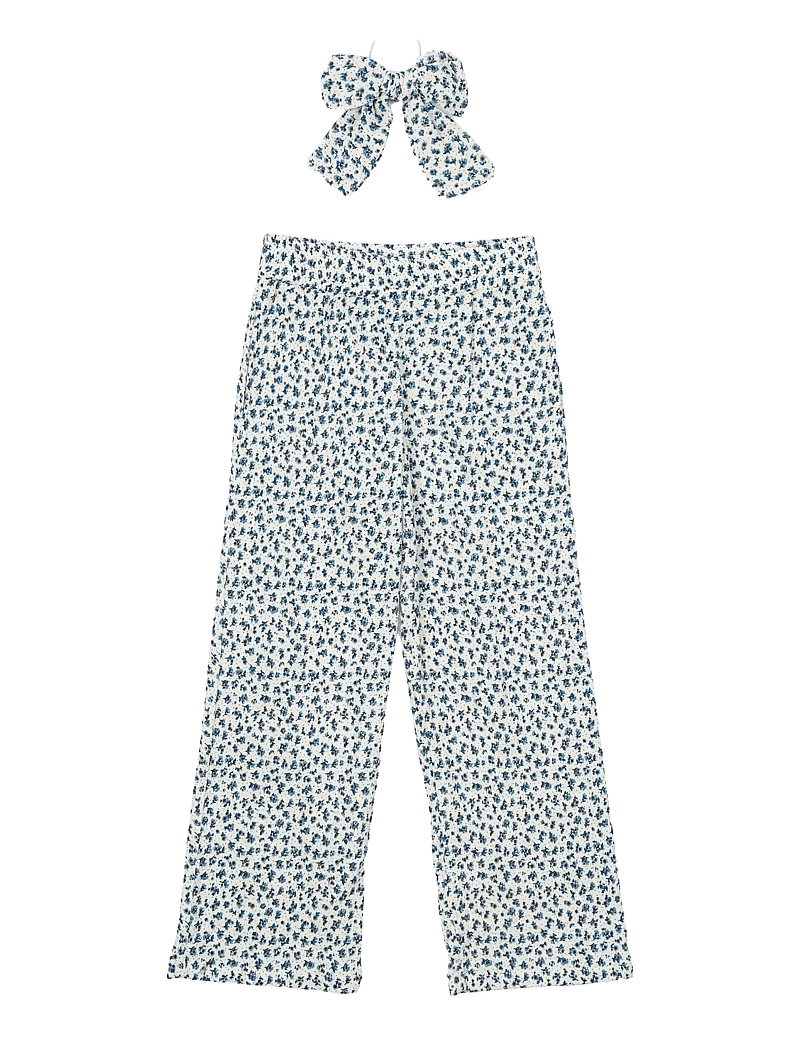 The New - TNNiki Wide Pants - byxor - white swan aop - 1