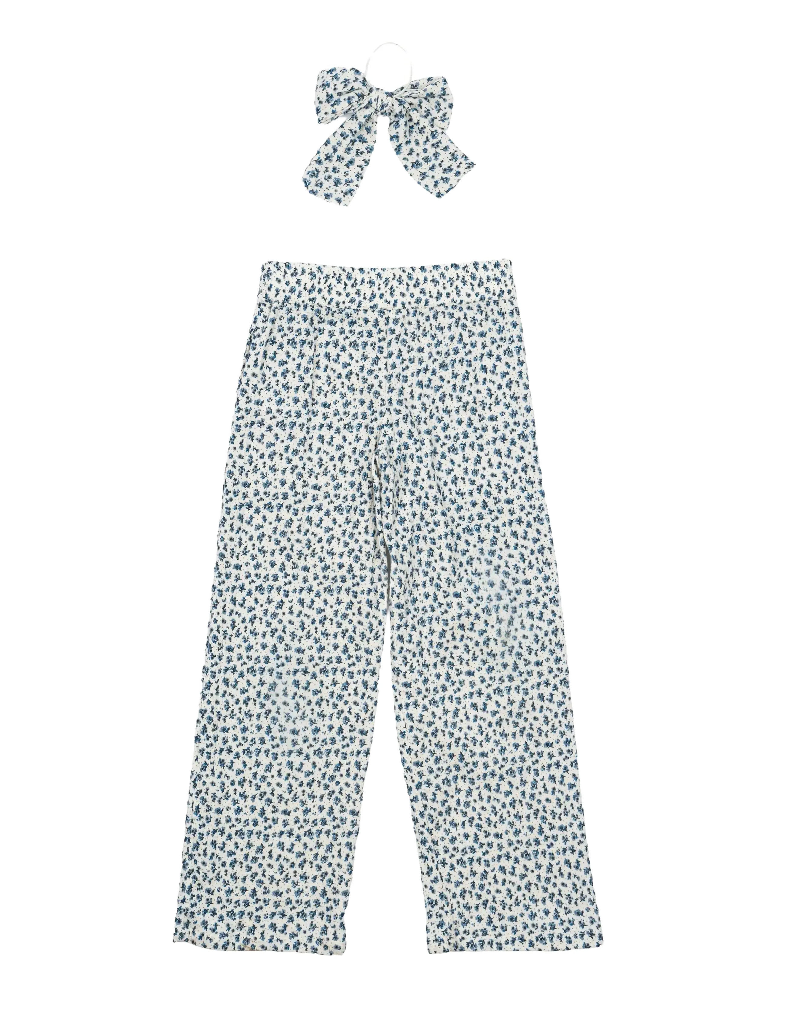 The New - TNNiki Wide Pants - byxor - white swan aop - 2