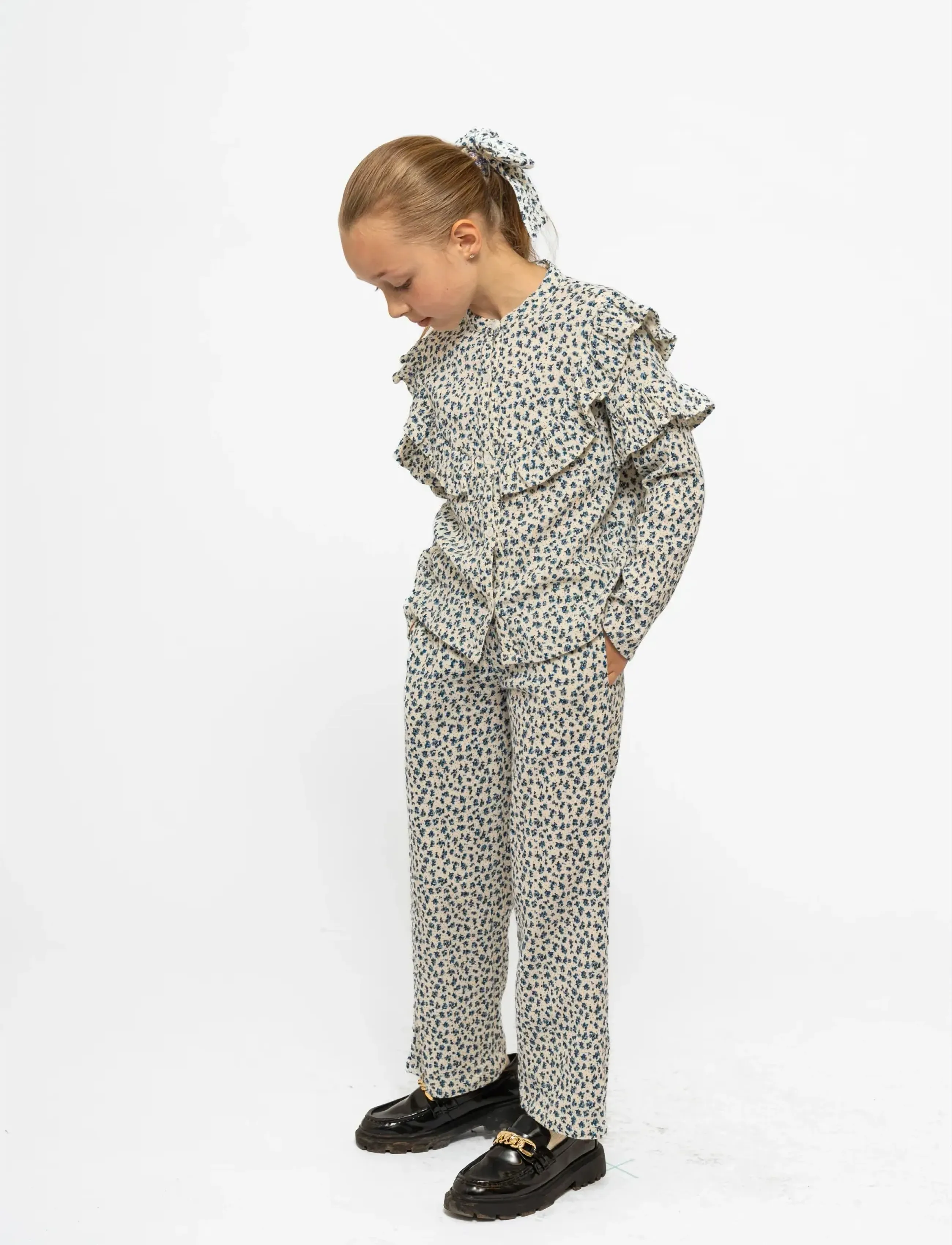 The New - TNNiki Wide Pants - byxor - white swan aop - 3