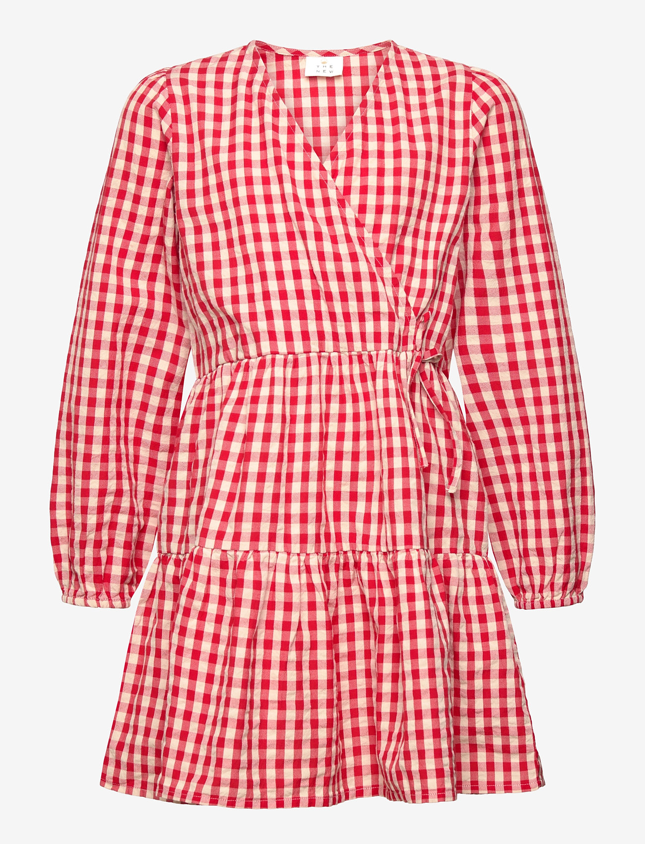 The New - TNNally L_S Dress - langærmede hverdagskjoler - poppy red check - 1