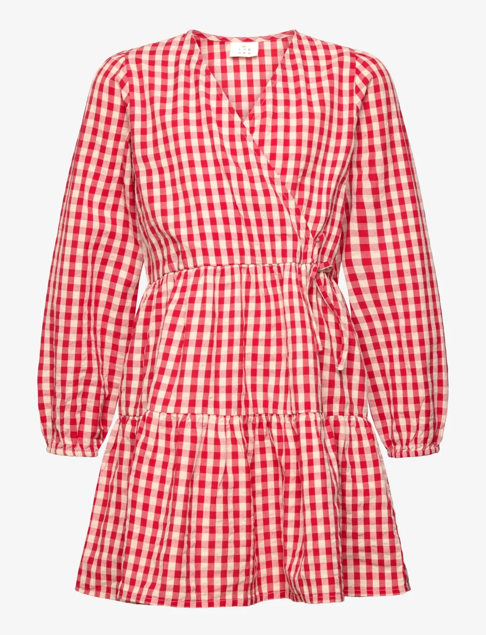 The New - TNNally L_S Dress - langärmelige freizeitkleider - poppy red check - 1