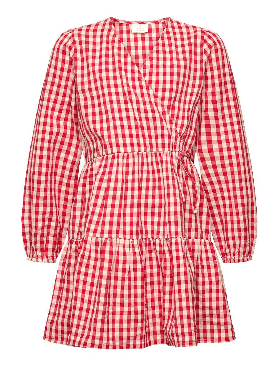 The New - TNNally L_S Dress - langärmelige freizeitkleider - poppy red check - 1