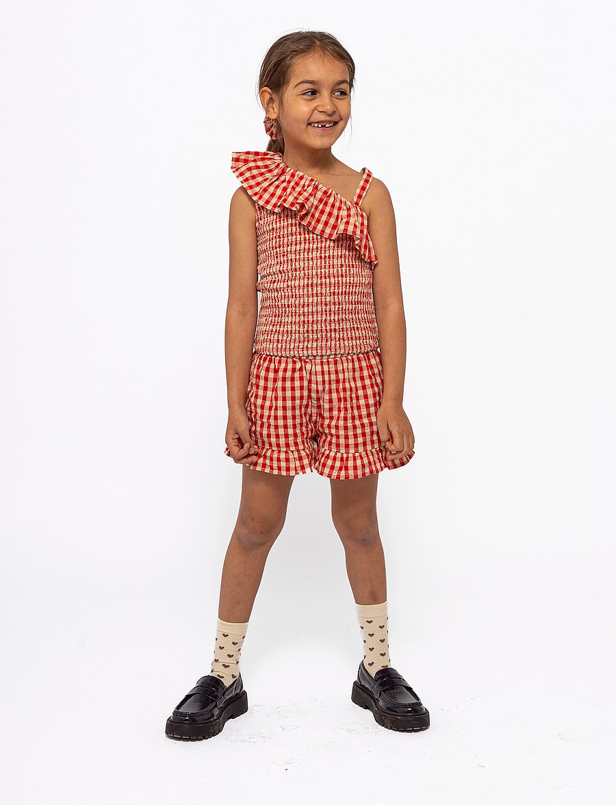 The New - TNNally Shorts - casual shorts - poppy red check - 0