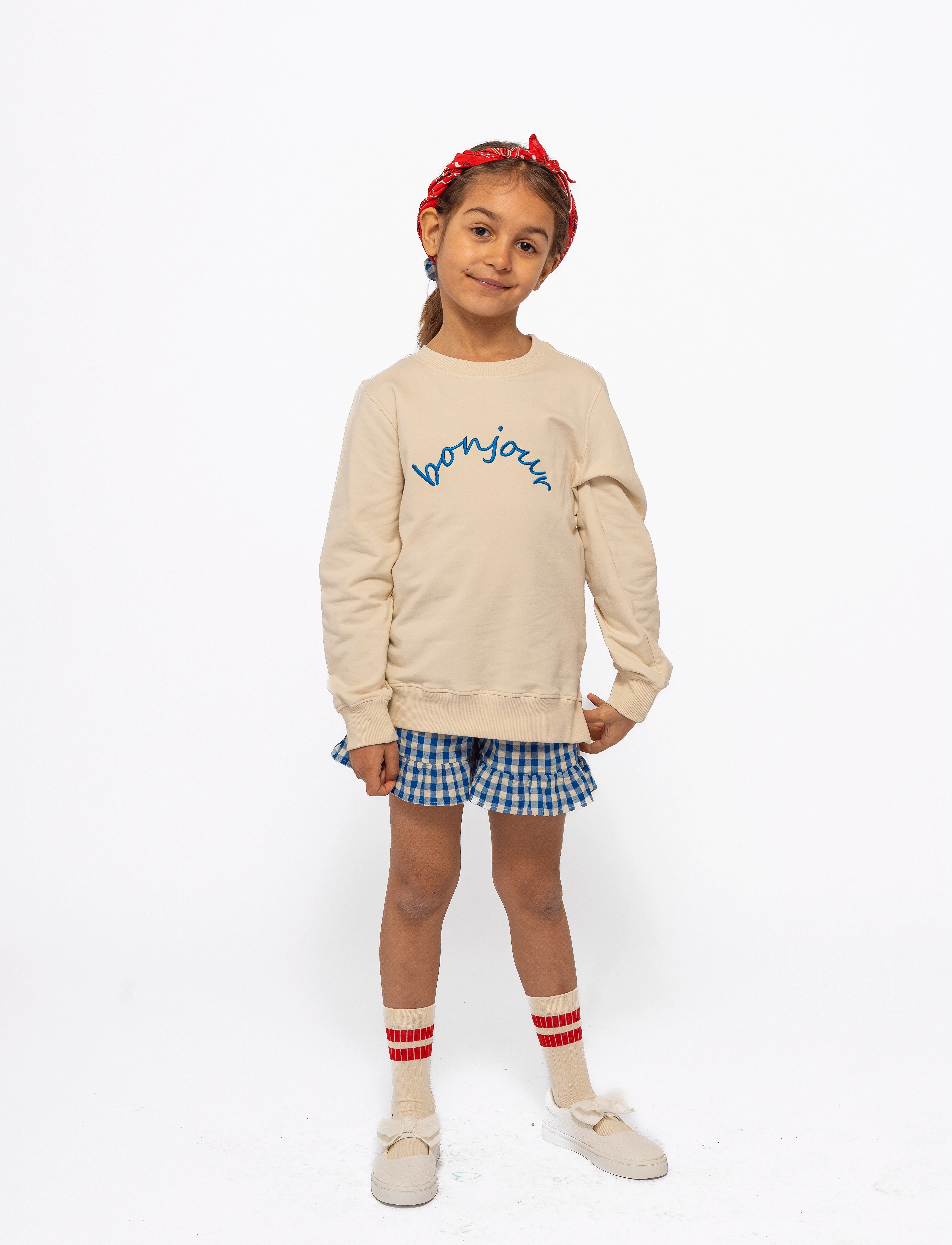 The New Tnness Sweatshirt, Børn, Broderet Sweatshirt, Beige, Str: 110/116