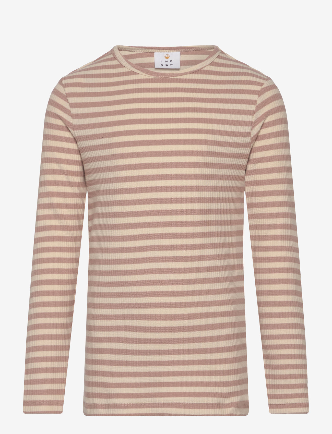 The New - TNMoore Uni L_S Rib Tee - herbstliche kleidung - adobe rose striped - 0
