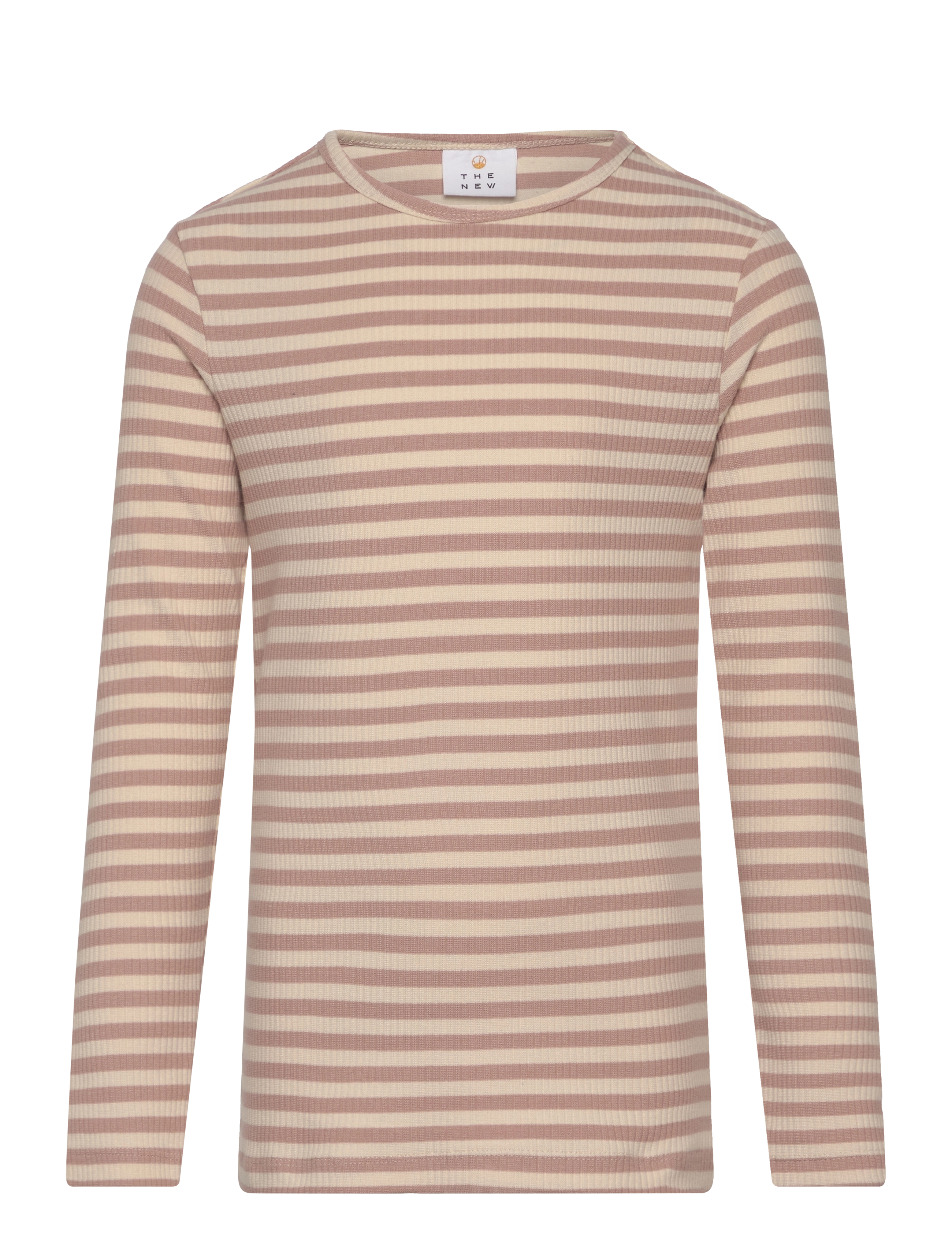 The New TNMoore Uni L_S Rib Tee - Overdele - ADOBE ROSE STRIPED / brown