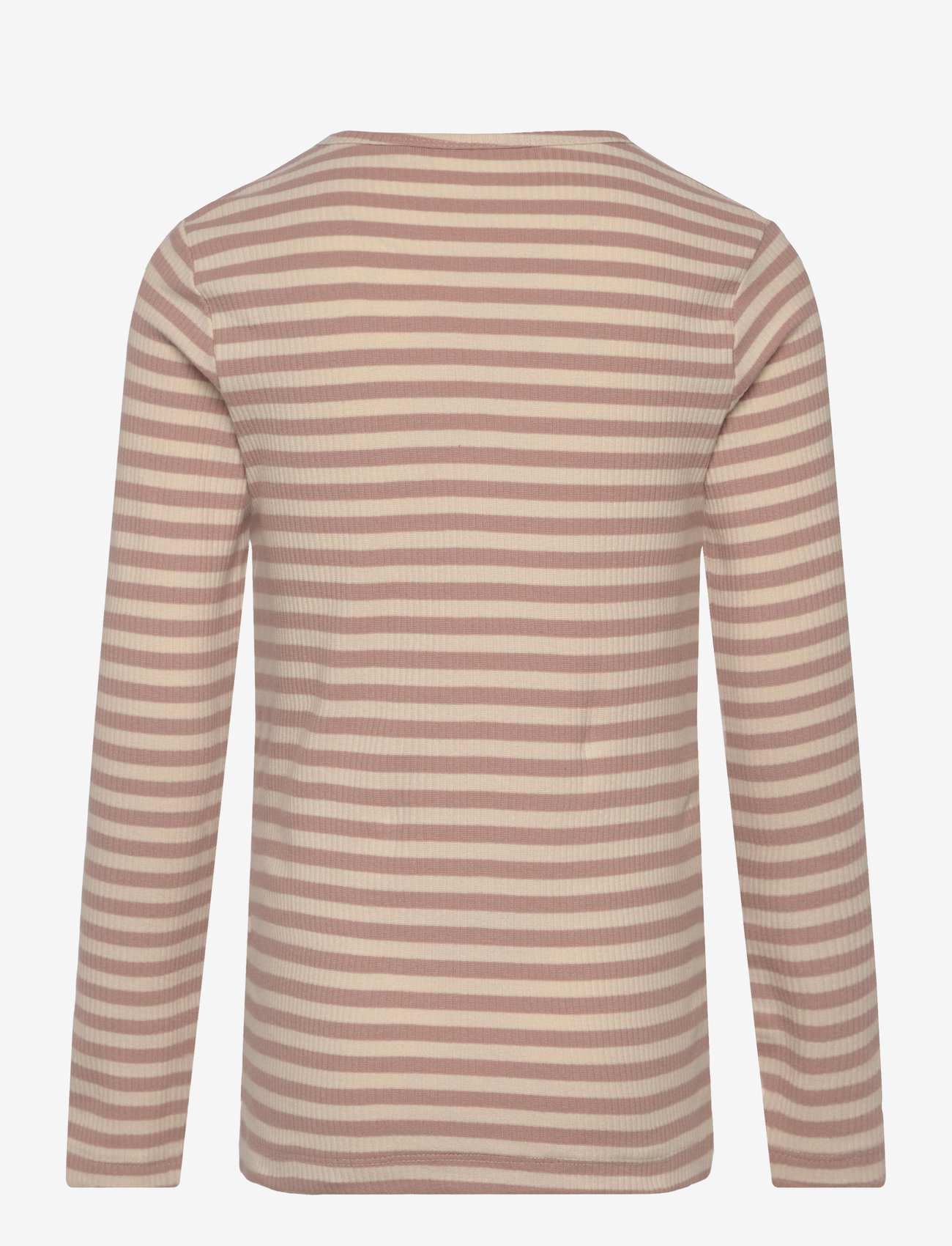 The New - TNMoore Uni L_S Rib Tee - herbstliche kleidung - adobe rose striped - 1