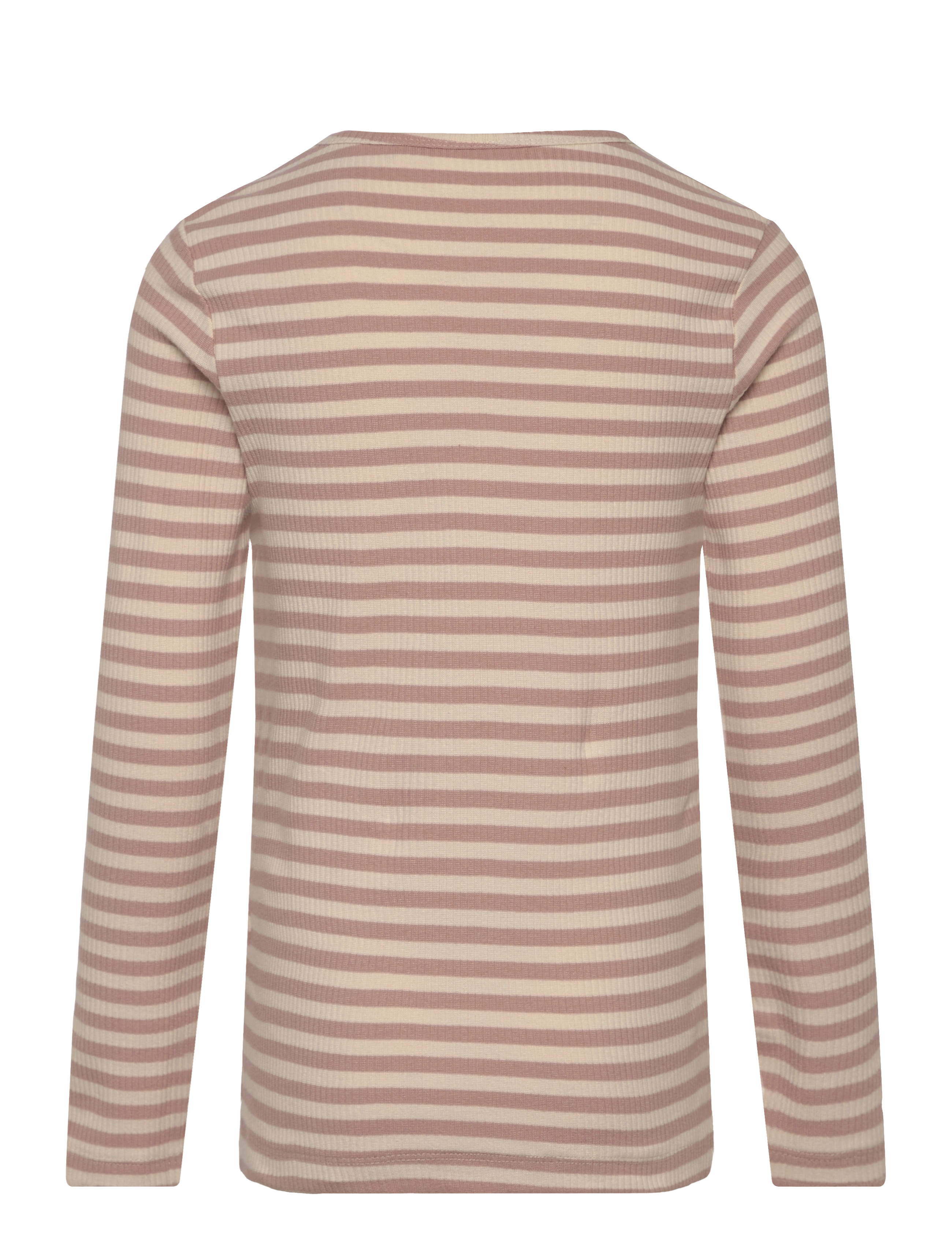 The New - TNMoore Uni L_S Rib Tee - langerma bolir - adobe rose striped - 1