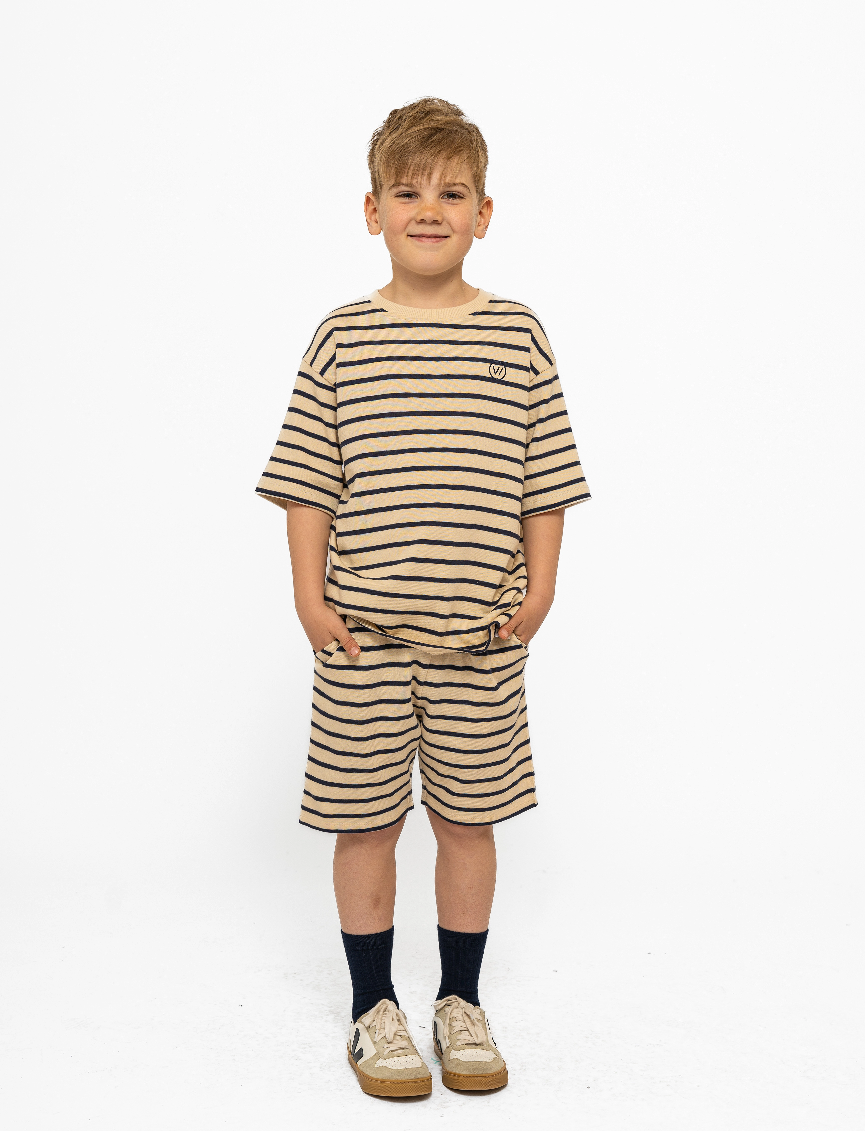 The New TNNero Shorts - Shorts - MOOD INDIGO STRIPED / cream