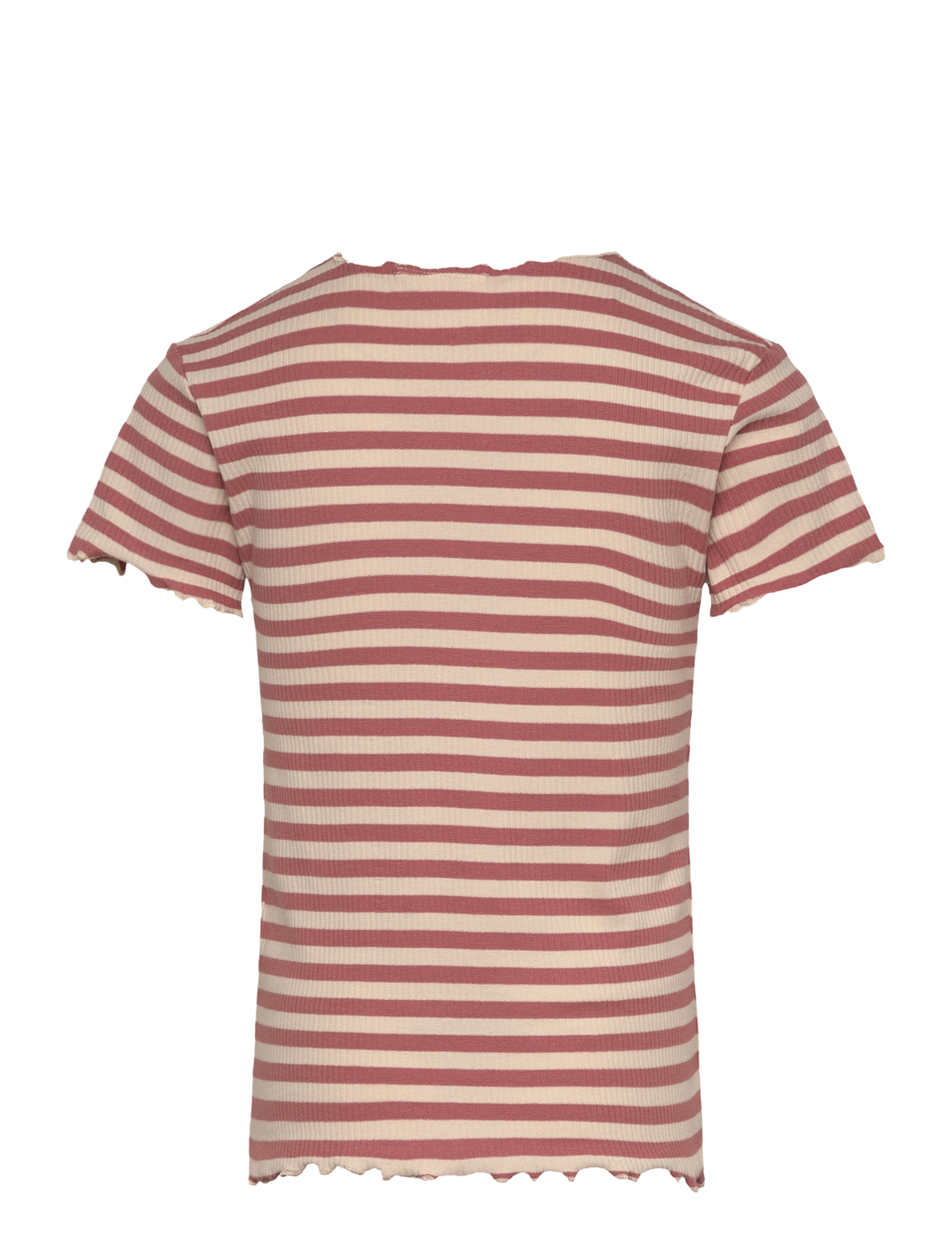 The New - TNMoore S_S Collar Rib Tee - old rose striped - 1