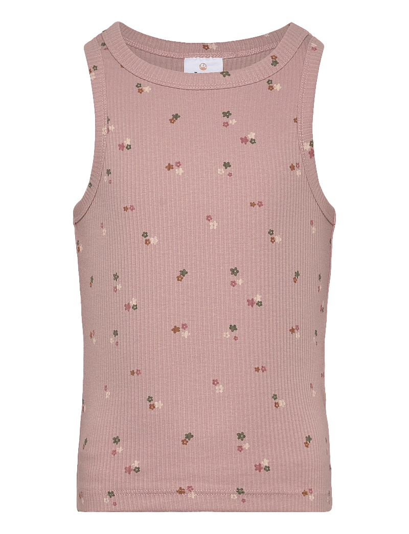The New - TNOreta Short S_L Rib Top - Ærmeløs undertrøje - adobe rose aop - 0