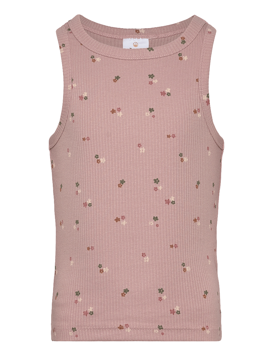 The New - TNOreta Short S_L Rib Top - tanktops - adobe rose aop - 0