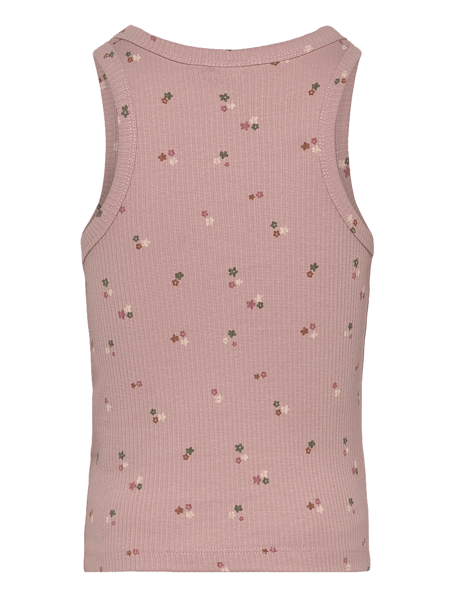 The New - TNOreta Short S_L Rib Top - tanktops - adobe rose aop - 1