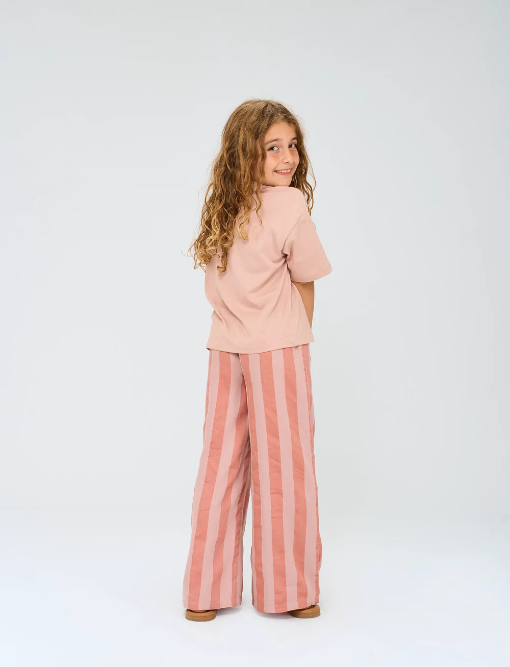 The New - TNOfelia Wide Pants - mjukisbyxor - old rose striped - 3