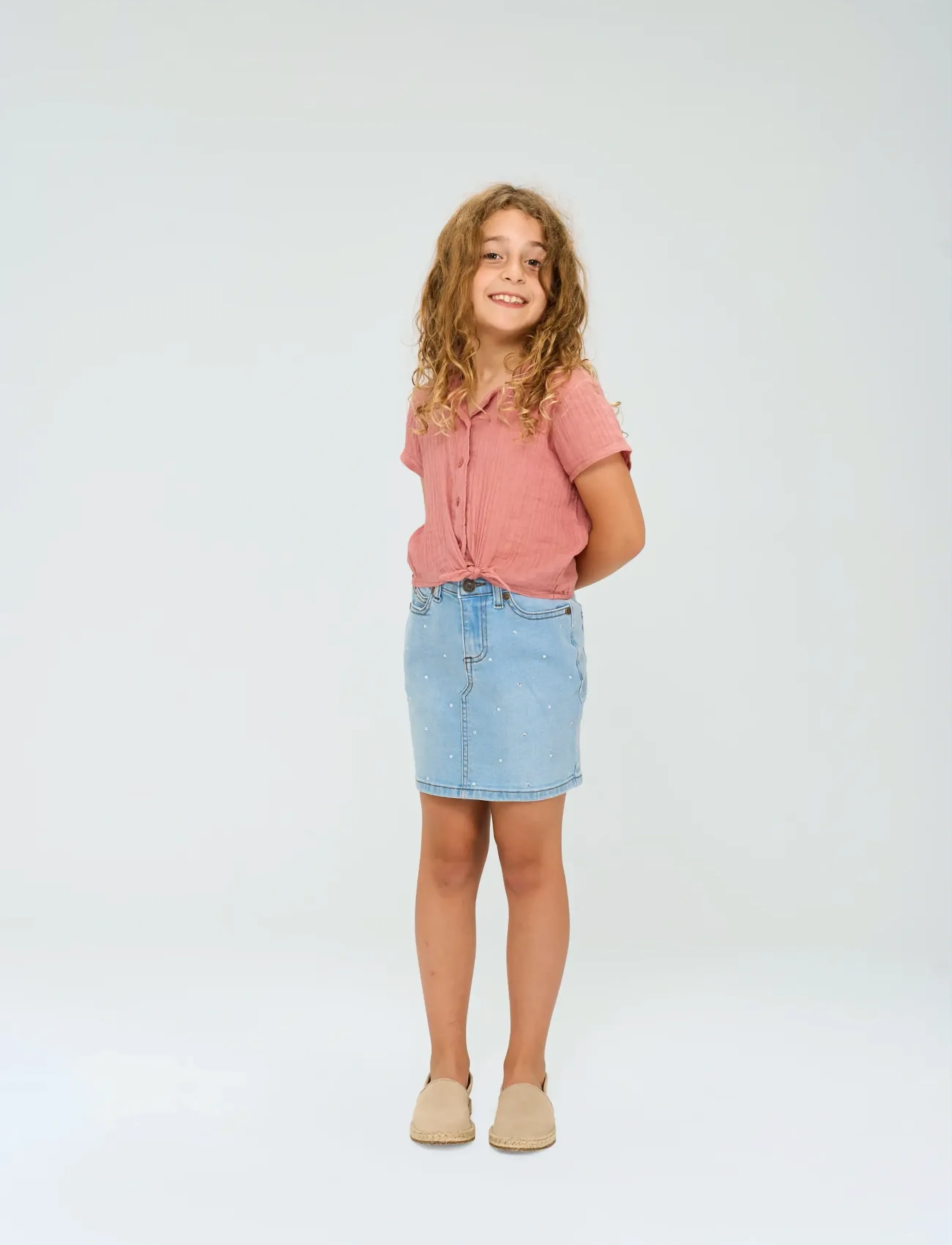 The New Tnoriella S_S Shirt, 110/116, Shirts, Rosa - Short-sleeved Kinder