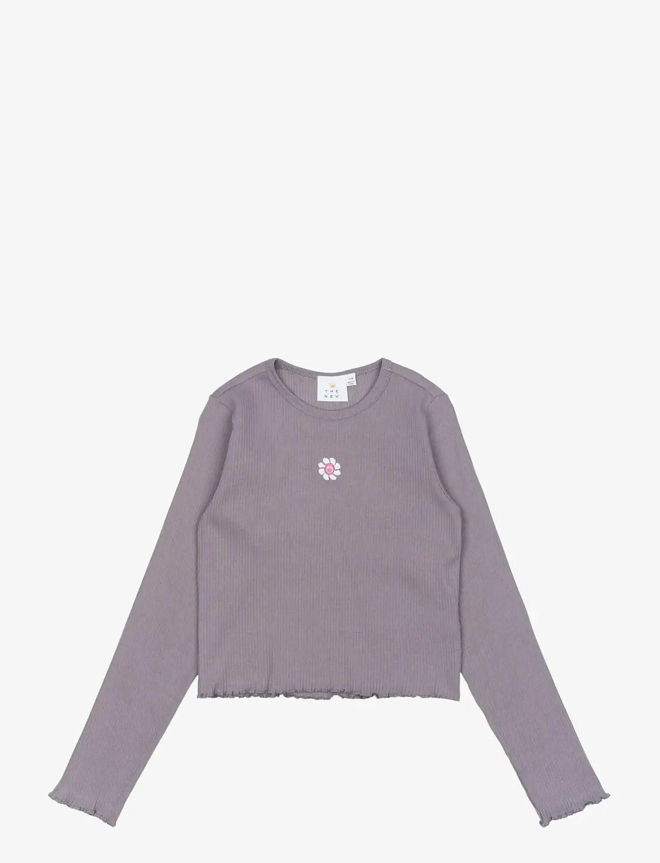 The New - TNPerrin Short L_S Rib Tee - długi rękaw - gray ridge - 0
