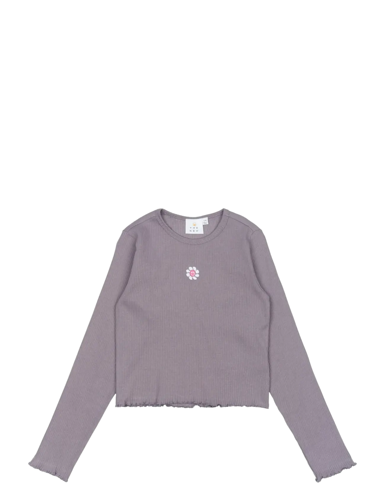The New TNPerrin Short L_S Rib Tee - Overdele - GRAY RIDGE / purple