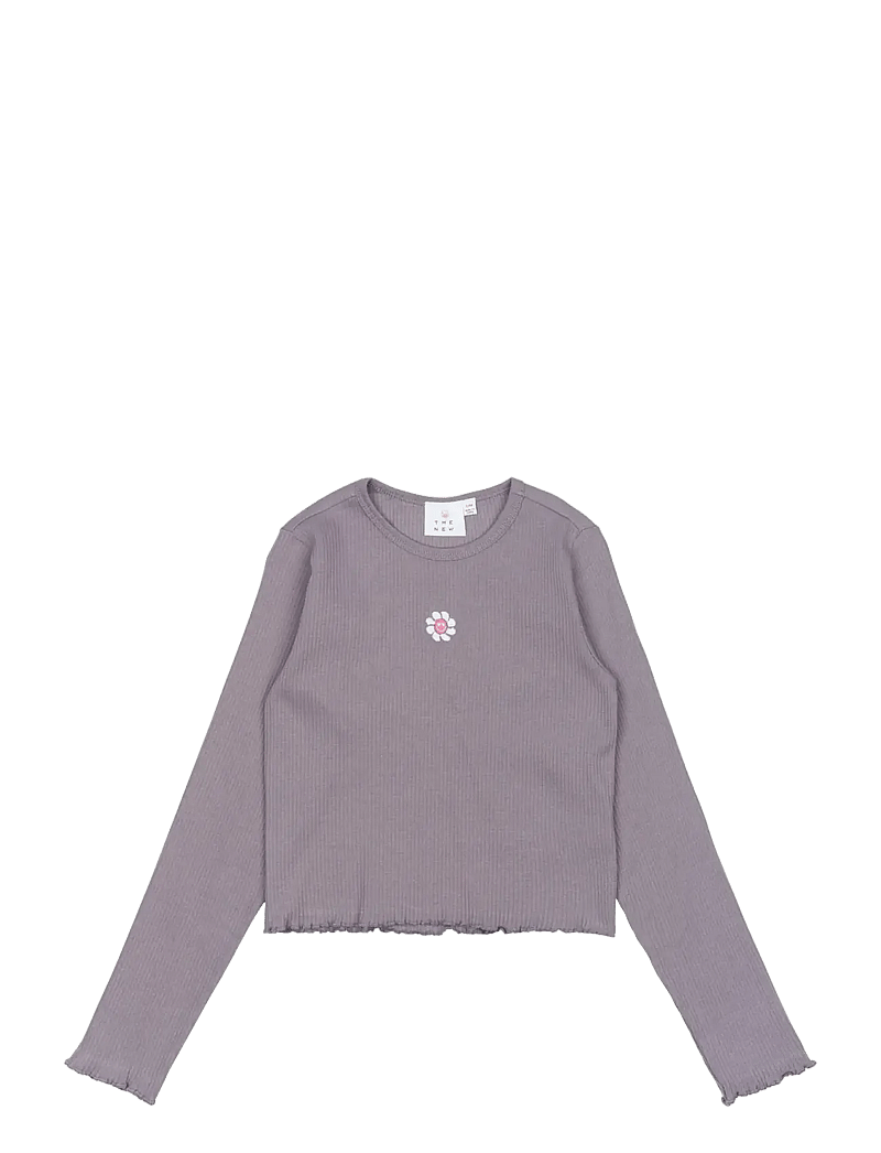 The New - TNPerrin Short L_S Rib Tee - długi rękaw - gray ridge - 0
